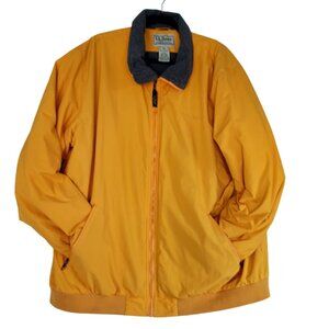 LL Bean Fleece Lined Full Zip Men’s XL Bomber Thinsulate Jacket Yellow XXL TALL